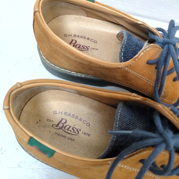 G.H. Bass & Co Patterson Men's 9 Buck Navy Multi Color Men’s Lace Up Shoes - Picture 3 of 8